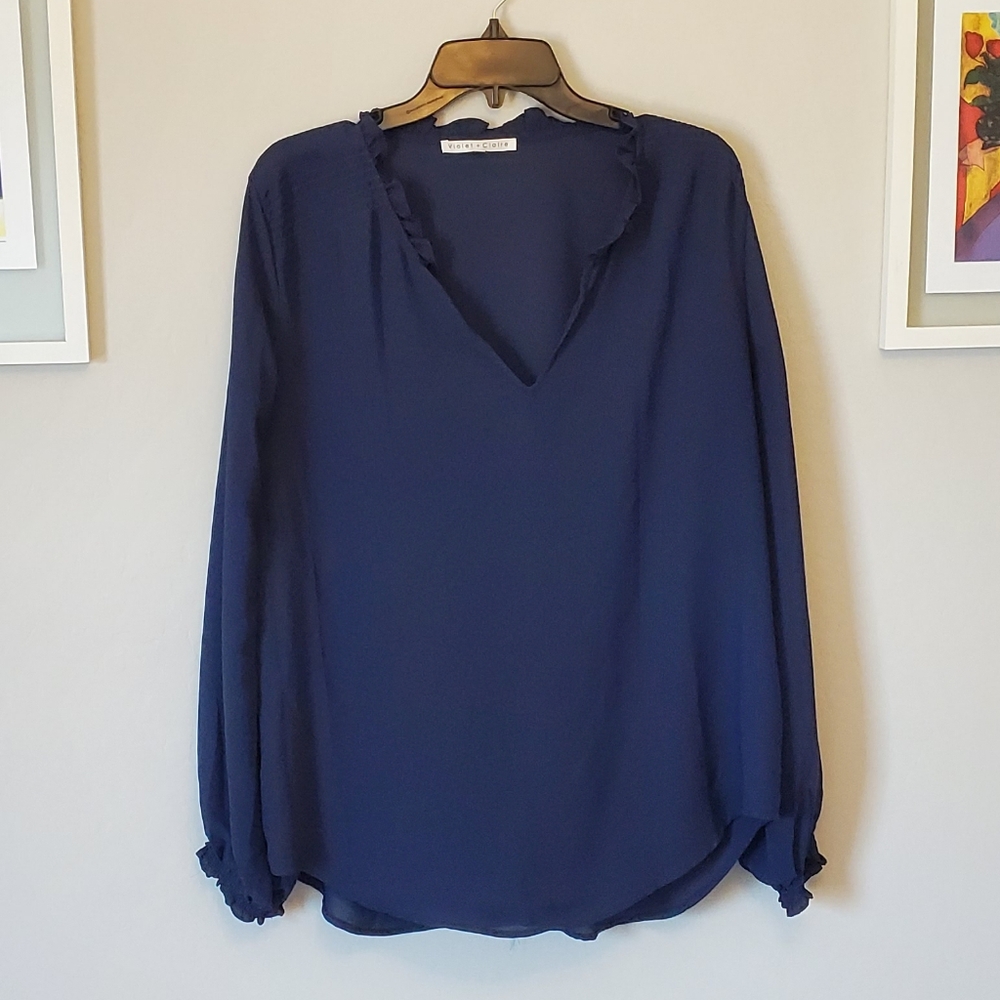 Violet & Claire Blue Blouse
